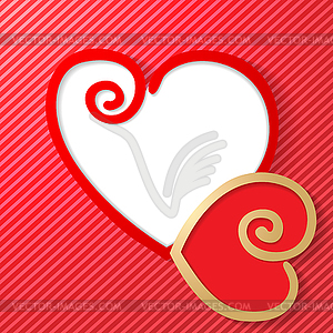 Pair heart background for greeting Valentines day - vector clipart