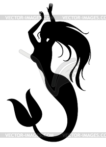 Silhouette dance mermaid - vector image