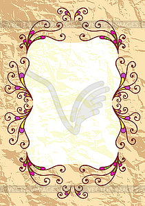 Decorative greeting frame on old paper background - vector image