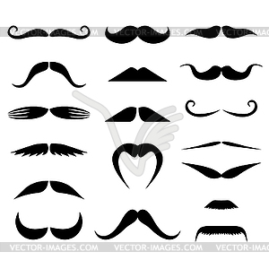 Moustaches silhouettes set - vector clipart