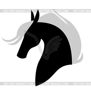 Horse muzzle profile - vector image