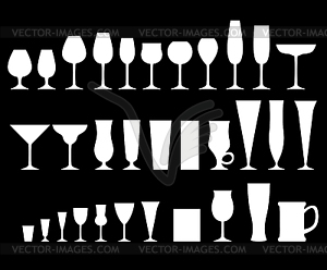 Set of glass goblets - vector clipart / vector image