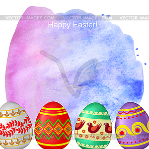 Decorative Easter background with eggs - vector image