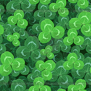 Meadow clovers green leaves seamless pattern - vector image