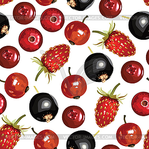 Berries mix pattern seamless - vector image