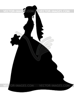 white bride silhouette clip art