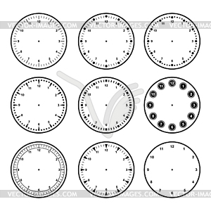 Набор циферблатов с различными градациями - векторный клипарт