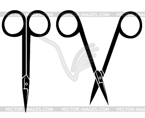 Silhouette opening and closing nail scissors - vector image