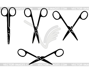Silhouette opening and closing small scissors - royalty-free vector image