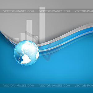 Background with bar graphs - vector clipart