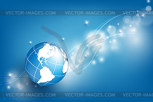 Background with globe - vector clipart