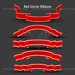 Holiday ribbons set - vector clipart