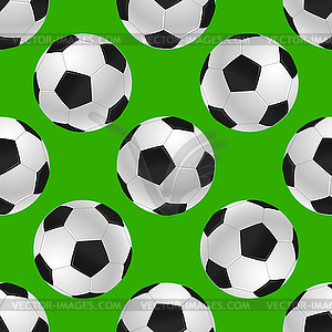 soccer`s мяч бесшовные текстуры на зеленый - клипарт в векторе