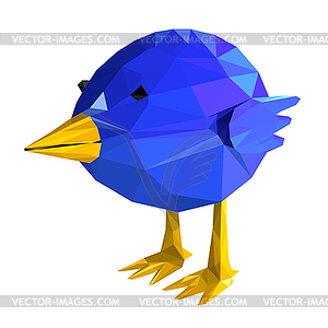 Синяя птица геометрическим. многие треугольники - клипарт