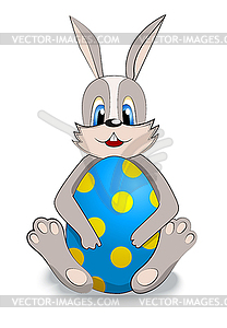 Easter bunny with easter egg - vector clipart