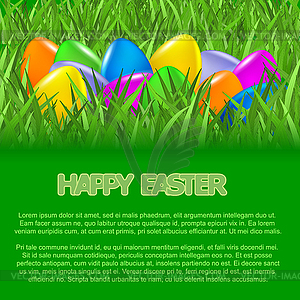 Easter background with colorful eggs - vector image