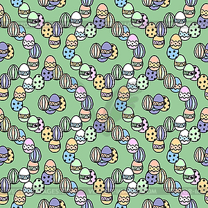 Easter egg seamless pattern - color vector clipart