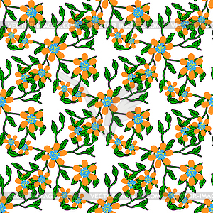 Seamless color pattern with flowers - vector clipart