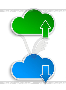 Cloud computing and file sharing - vector clipart