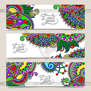 Set of decorative flower template banner - vector image