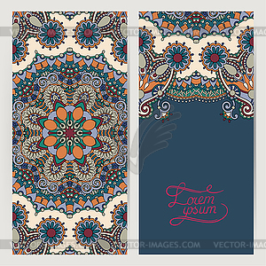 Decorative label card for vintage design, ethnic - vector clip art