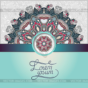 Floral round pattern in ukrainian oriental ethnic - vector clipart