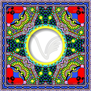 Decorative pattern of ukrainian ethnic carpet design - vector clipart