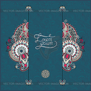 Unusual floral ornamental template with place for - vector image