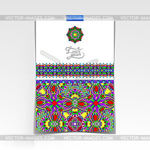 Decorative sheet of paper with oriental floral - vector image