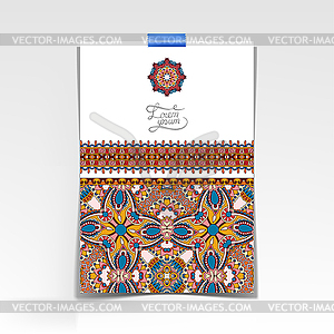 Decorative sheet of paper with oriental floral - vector clip art