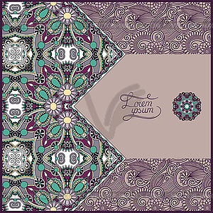 Unusual floral ornamental template with place for - stock vector clipart