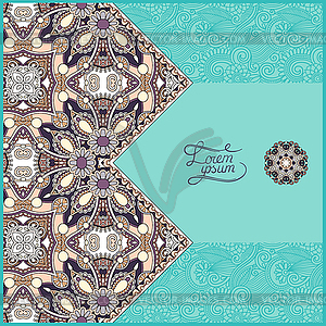 Unusual floral ornamental template with place for - vector clip art