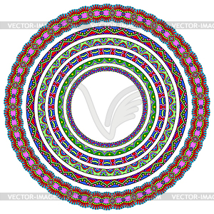 Set of round geometrical frames, circle border - vector image