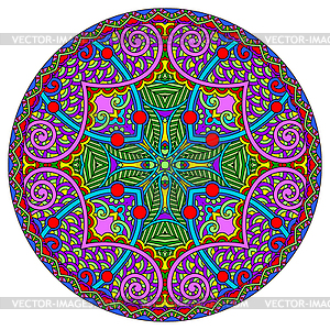 Decorative design of circle dish template, round - vector clip art