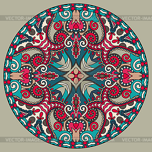 Decorative design of circle dish template, round - vector image