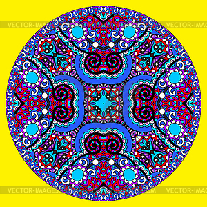 Decorative design of circle dish template, round - vector clipart