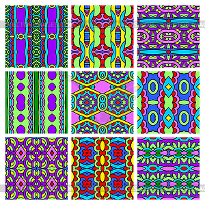 Set of different seamless colored vintage - vector clip art