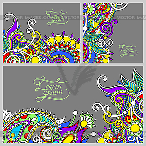 Set of floral decorative background, template - vector image