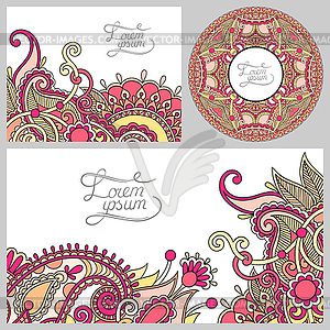 Set of floral decorative background, template - vector image