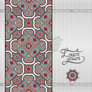 Floral geometric background, vintage ornamental - vector image