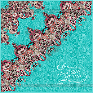 Ornamental background with flower ribbon, stripe - vector clipart