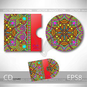 CD cover design template with ukrainian ethnic styl - vector EPS clipart