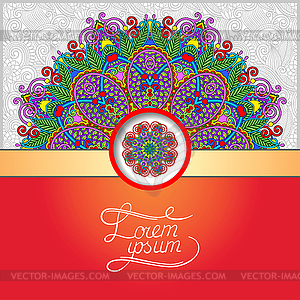 Floral round pattern in ukrainian oriental ethnic - vector clipart