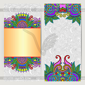 Decorative label card for vintage design, ethnic - stock vector clipart