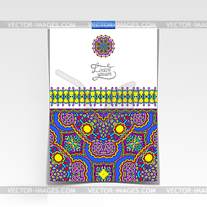 Decorative sheet of paper with oriental floral - vector EPS clipart