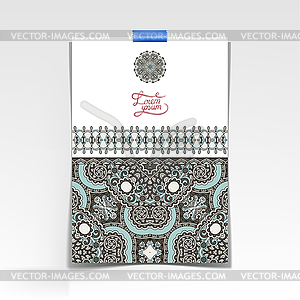 Decorative sheet of paper with oriental floral - vector clip art