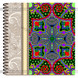 Design of spiral ornamental notebook cover - vector clipart