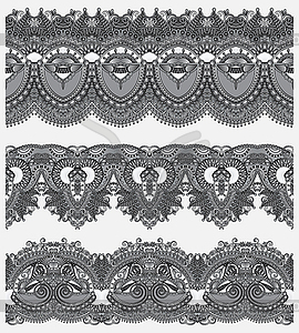 Grey collection of seamless ornamental floral - vector EPS clipart