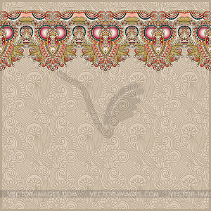 Ornamental background with flower ribbon, stripe - vector image