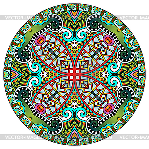 Decorative design of circle dish template, round - vector clip art